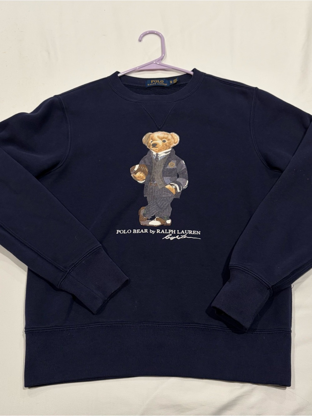 Ralph Lauren Navy Polo Bear Crewneck Sweatshirt